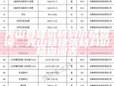 江西建筑材料价格一览表，江西建材价格公示